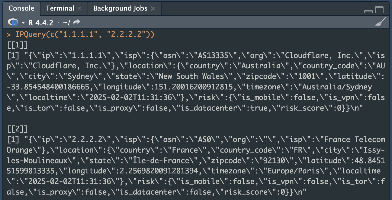 ipquery examplee